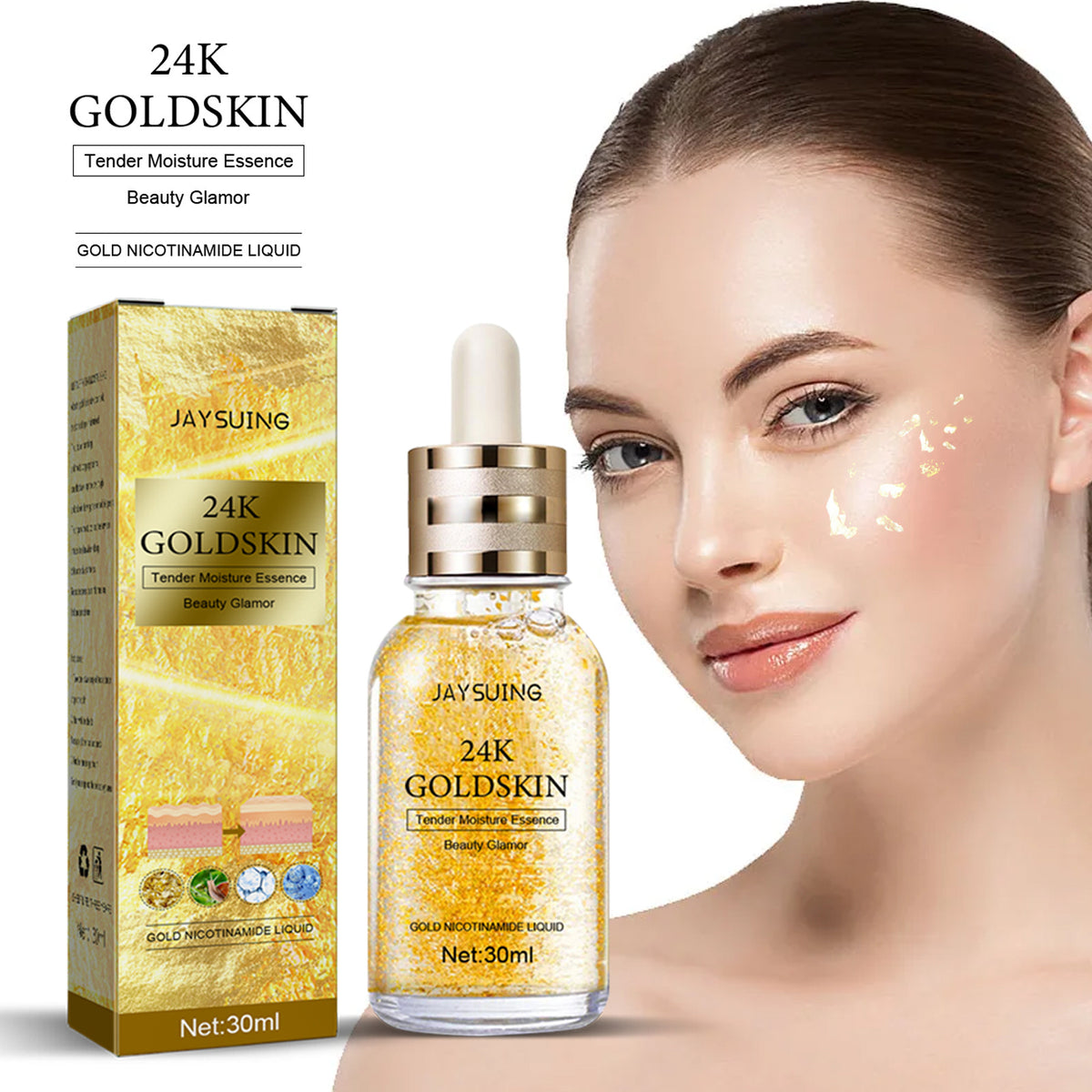 24K gold collagen protein lifting face essence by Evo Beauty