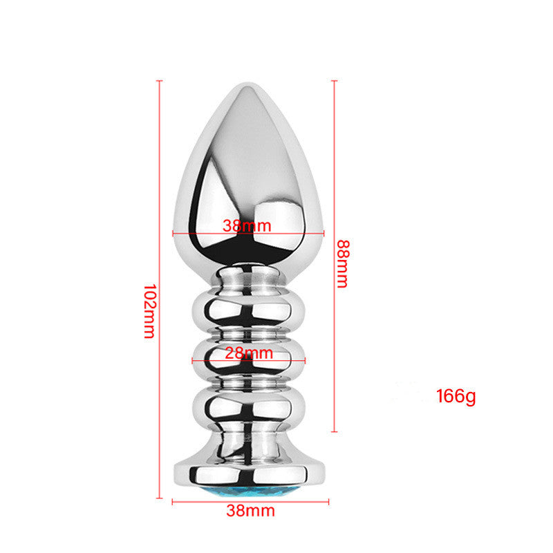metal three ring butt plug small size stainless steel