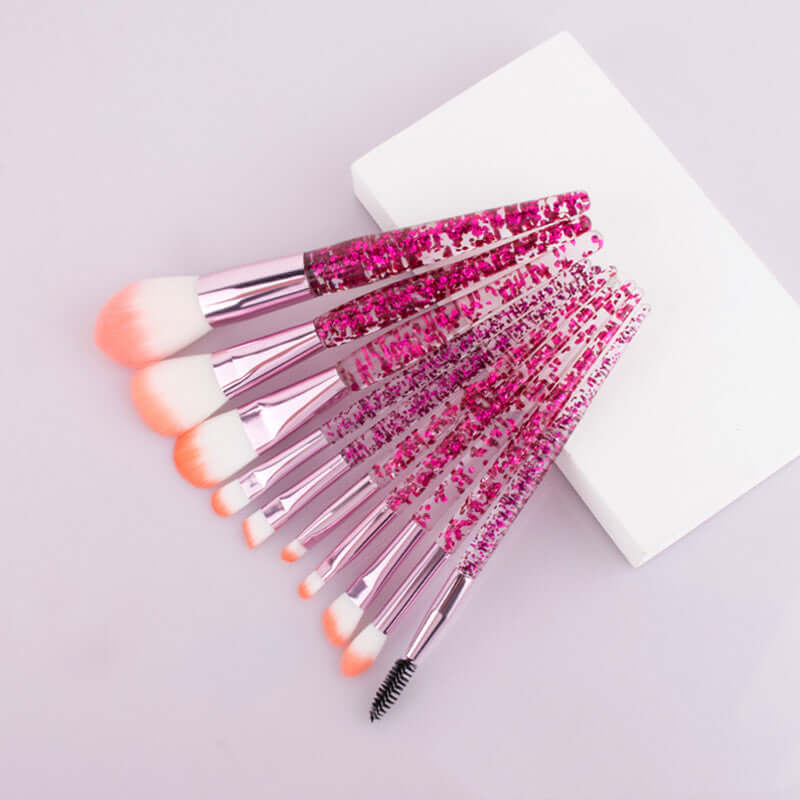 powder filled makeup brush set