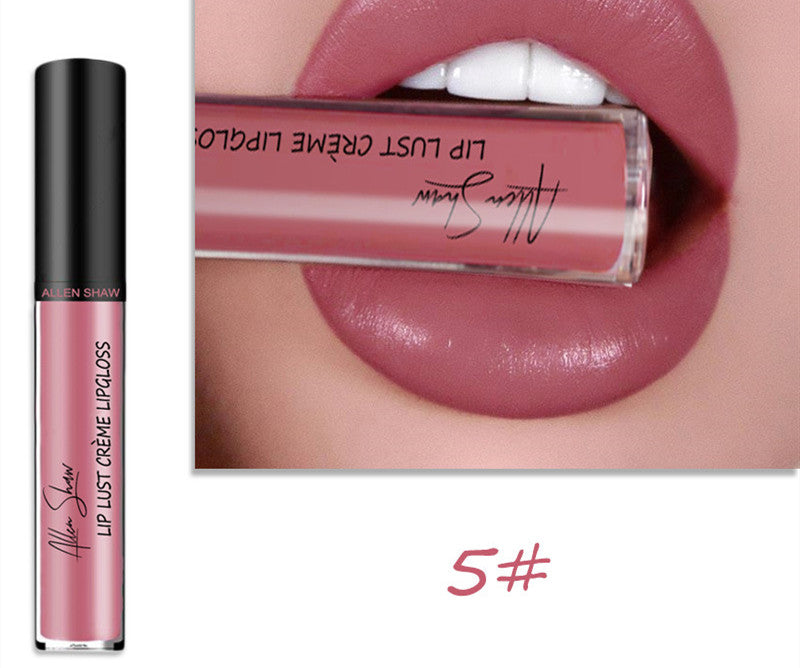 Creamy lip glaze silky texture lip gloss lipstick swatch on skin