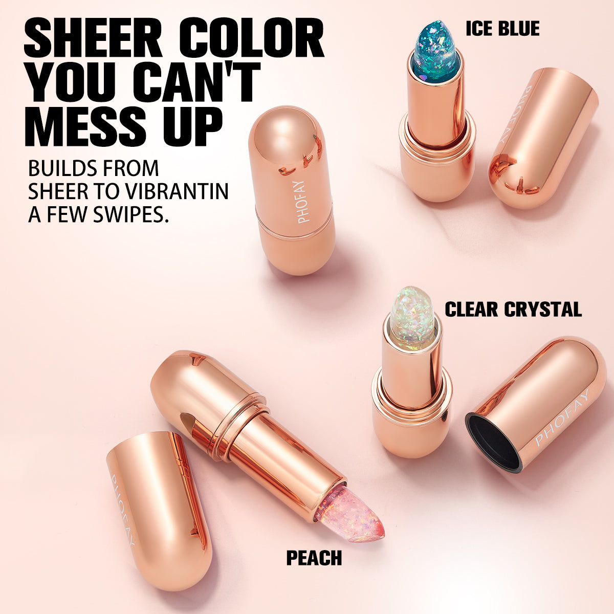 PHOFAY colour changing warm lipstick packaging front view