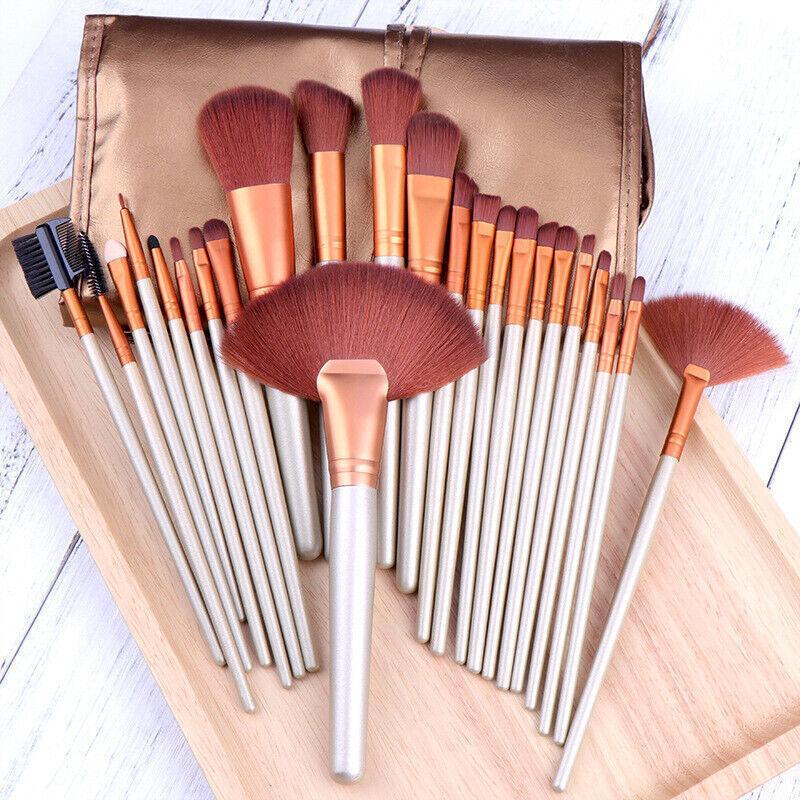 24 Piece Makeup Brush Set with Bag | 5 Colours