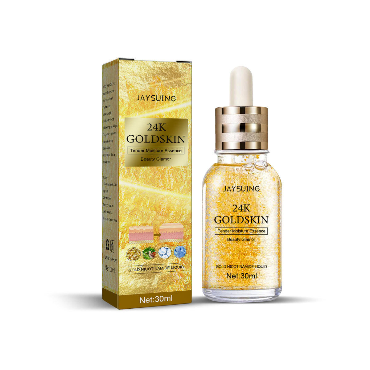 24K gold collagen protein lifting face essence brightening