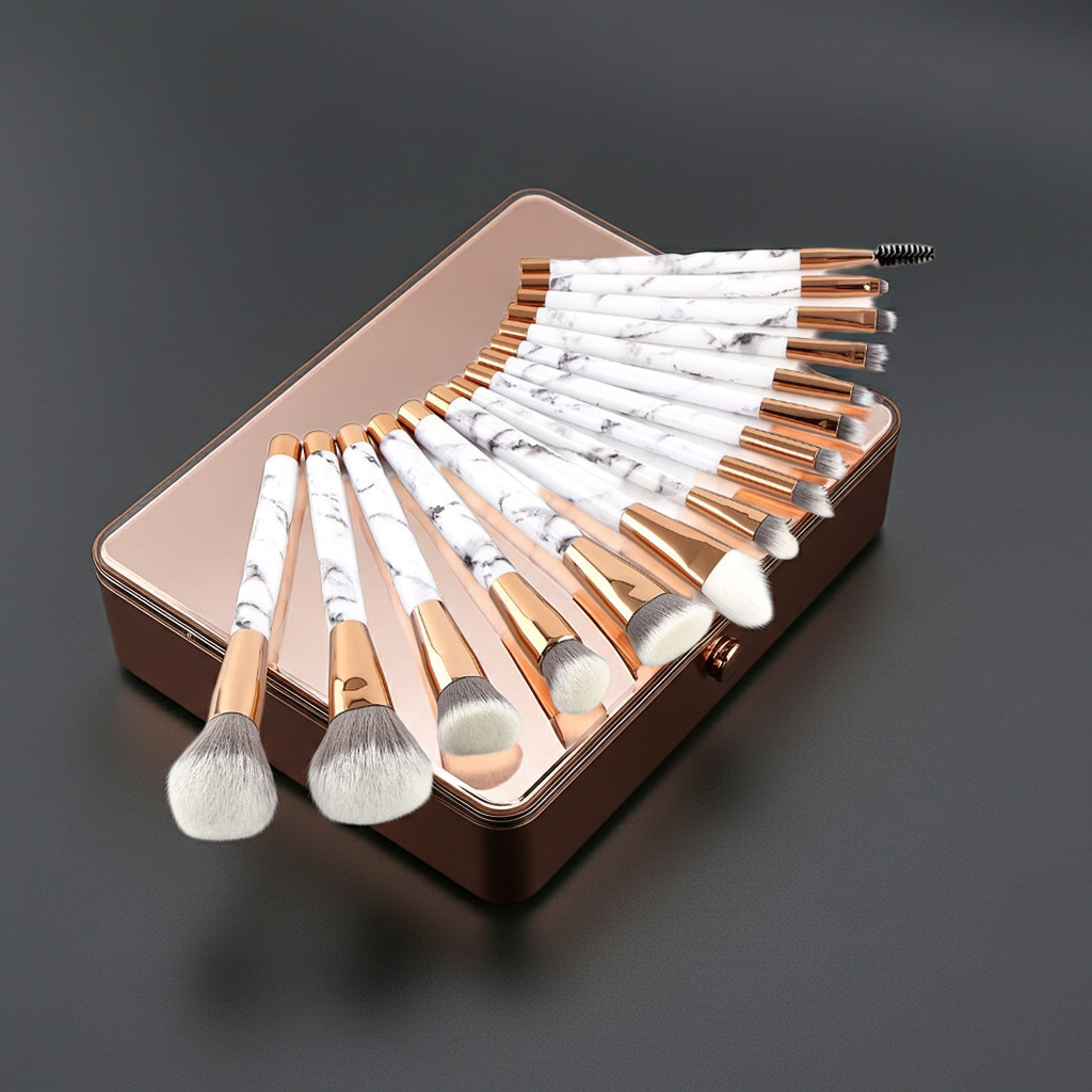11 Piece Marble Makeup Brush Set | Professional Beauty Kit