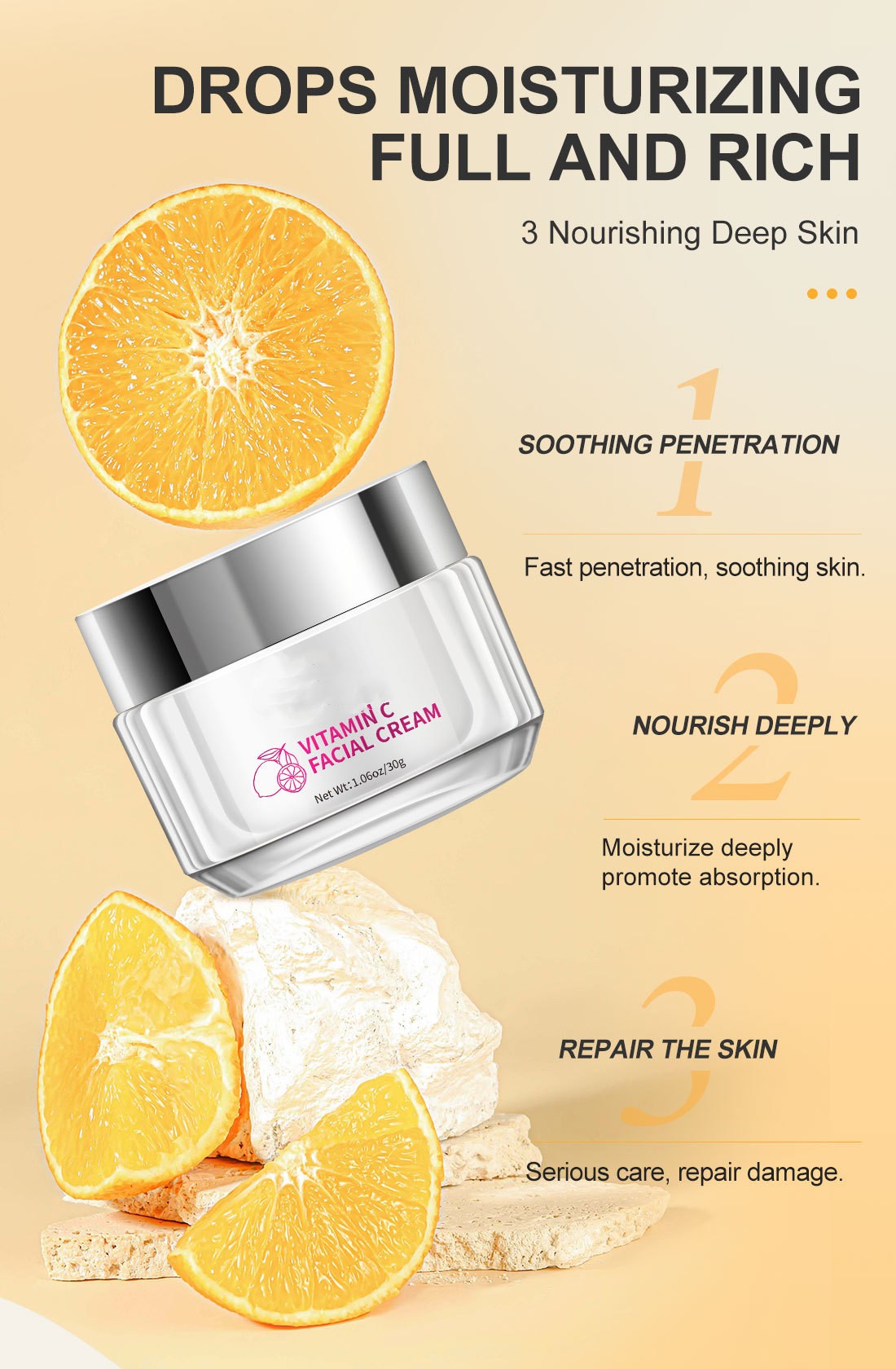 Vitamin C face cream for dark spots and uneven skin tone