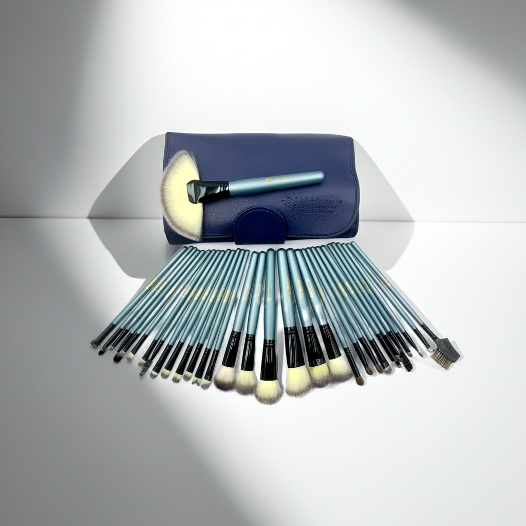 32 Piece Makeup Brush Set Blue Edition | Professional