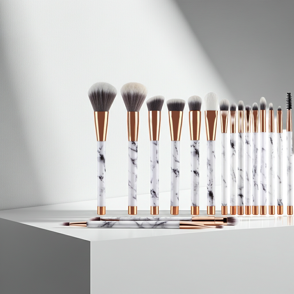 11 Piece Marble Makeup Brush Set | Professional Beauty Kit