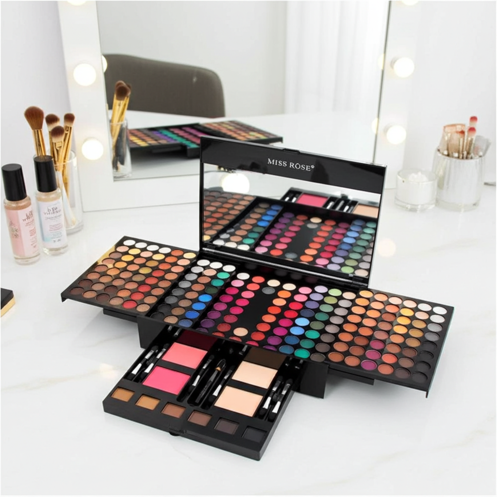 180 colors eyeshadow blush set personalized piano palette lifestyle Evo Beauty