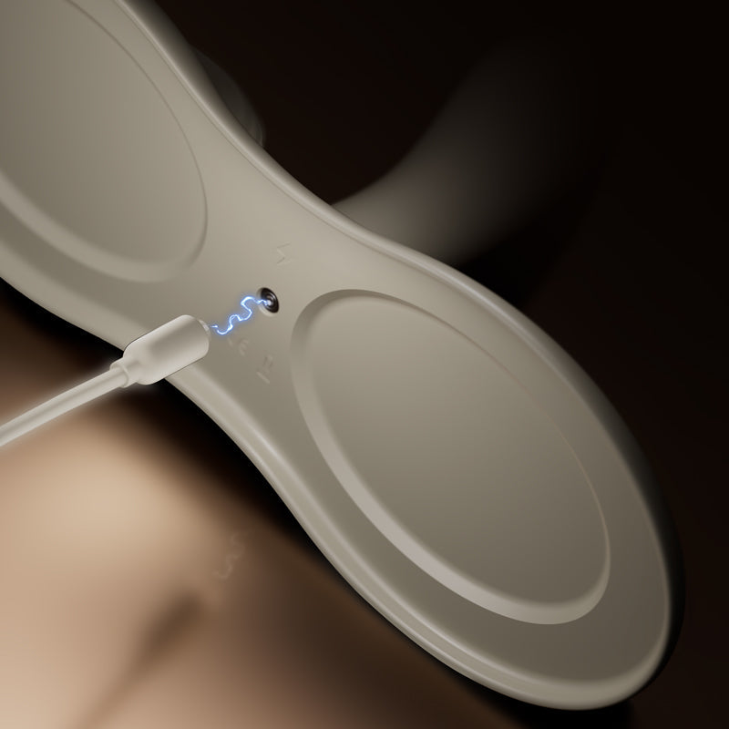 Close-up of the charging port for an app controlled clit g-spot vibrator ZALO Flora.